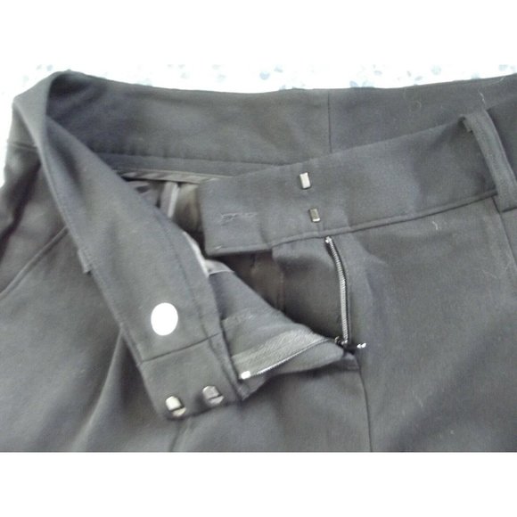 Mixit Size 4 Solid Black Bermuda Dress Shorts pleated buttons polyester stretch - Picture 4 of 12